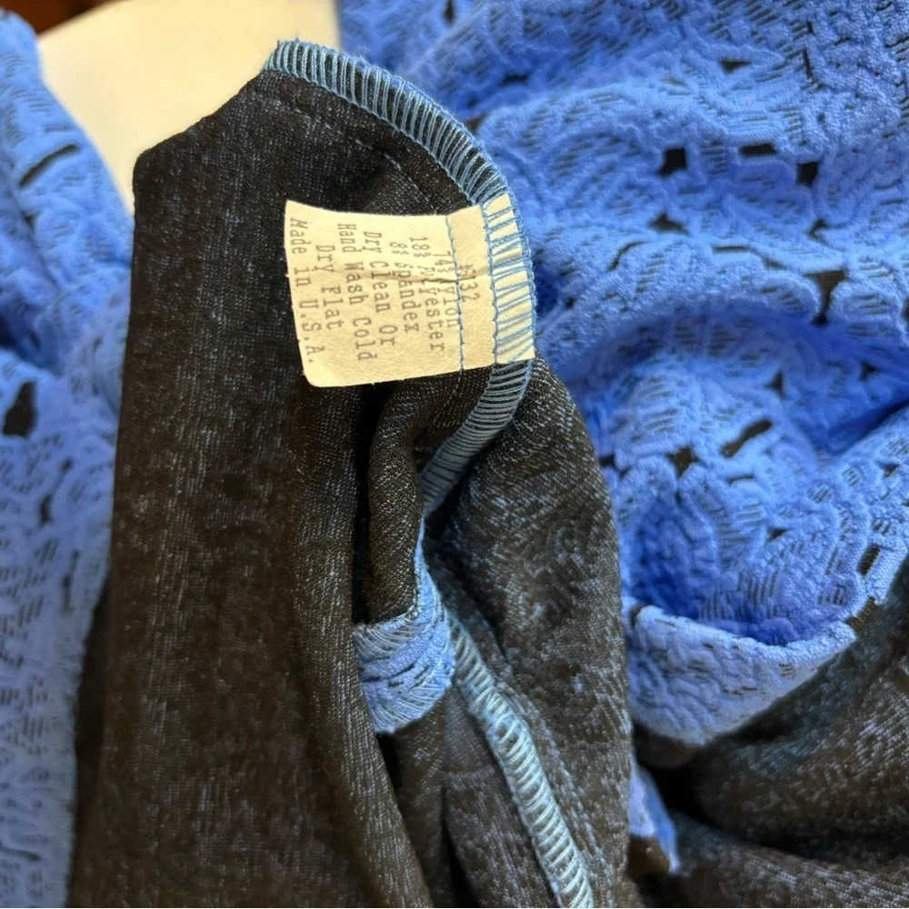 Andria Lieu Collection Blue Lace Pattern Button-Up Jacket - Picture 12 of 12